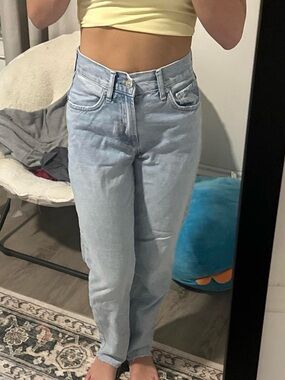 Light Blue Straight Leg Jeans